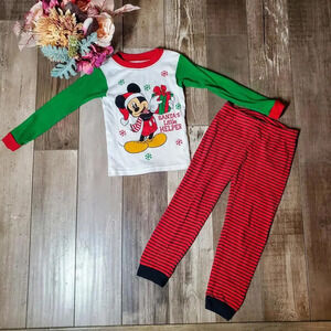 Disney and Carter's Size 5T Mickey Mouse Pajamas 100% Cotton 2 Pieces Snug Fit